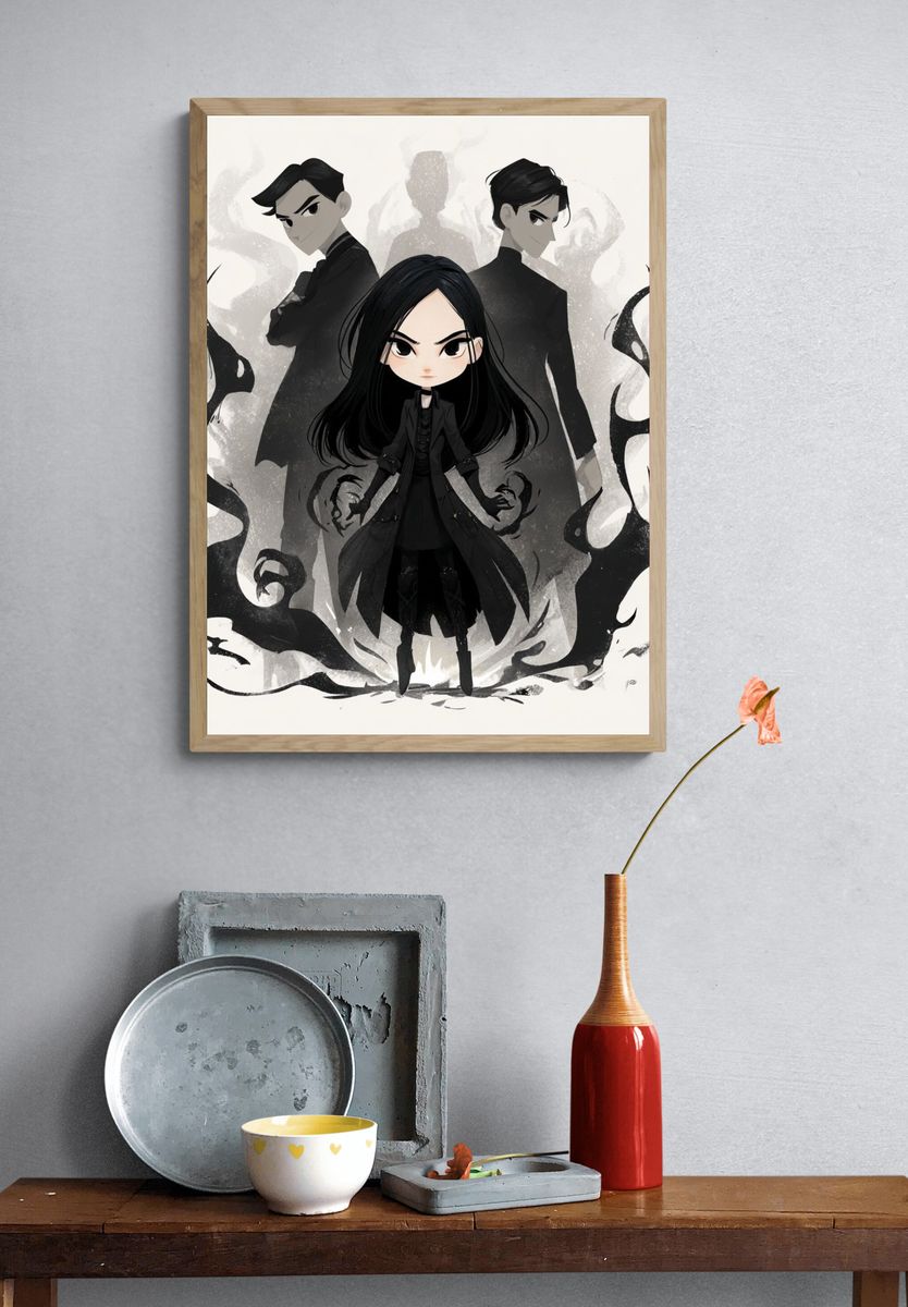 Dark Trio Gothic Anime Poster. — room view 3