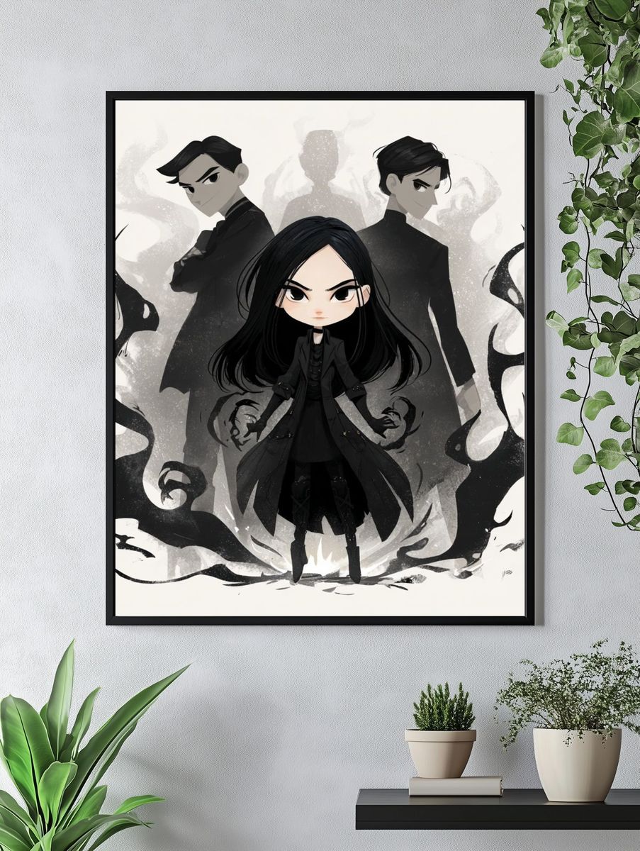 Dark Trio Gothic Anime Poster. — room view 4