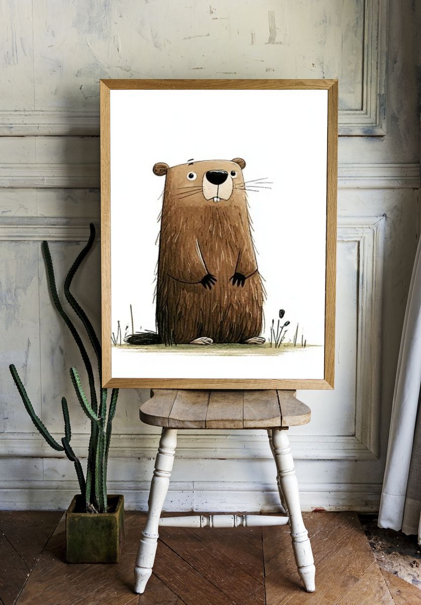 Cute Bear Illustration Poster. — room view 1