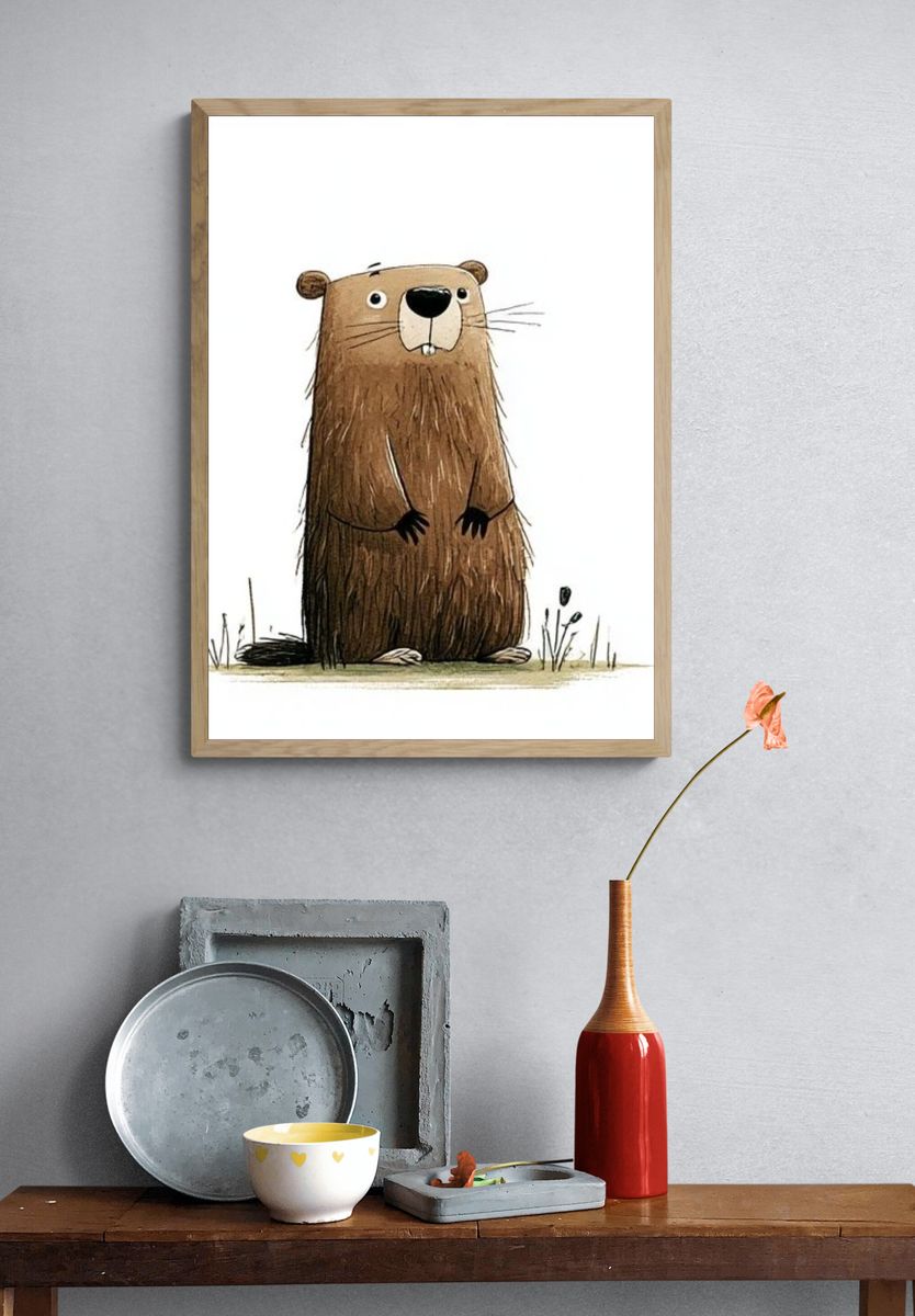 Cute Bear Illustration Poster. — room view 3