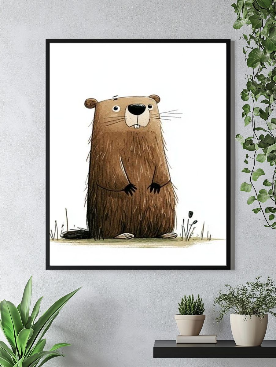 Cute Bear Illustration Poster. — room view 4