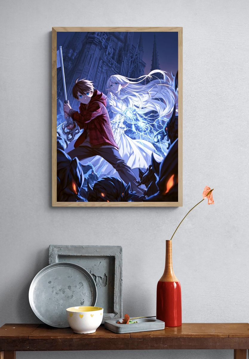 Fantasy Battle Scene Anime Poster. — room view 3