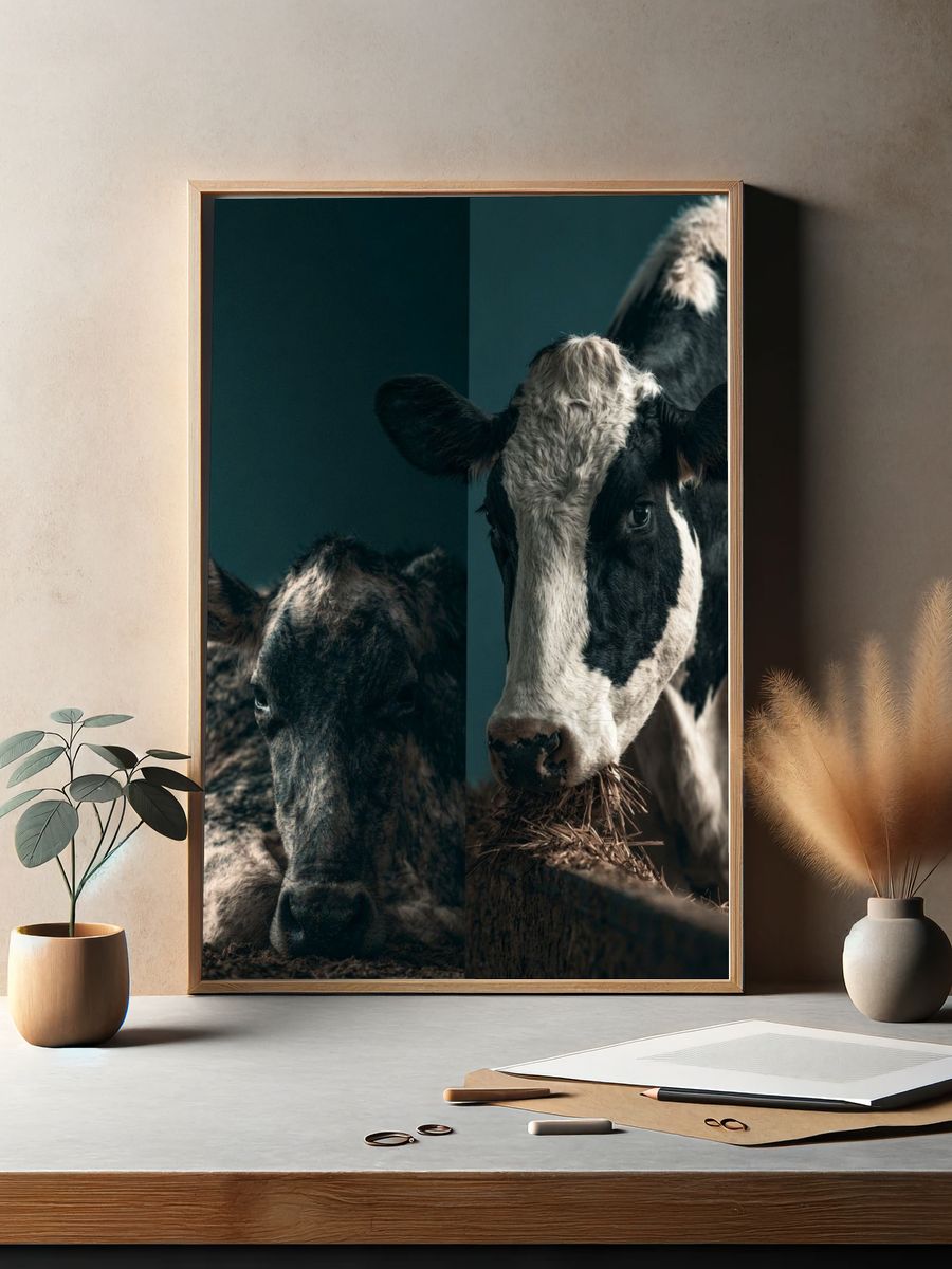Cattle Portrait Photography Poster. — room view 2