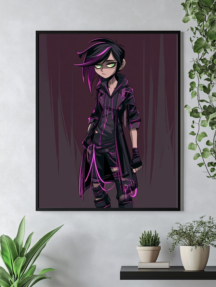 Cyberpunk Anime Character Poster. — room view 4