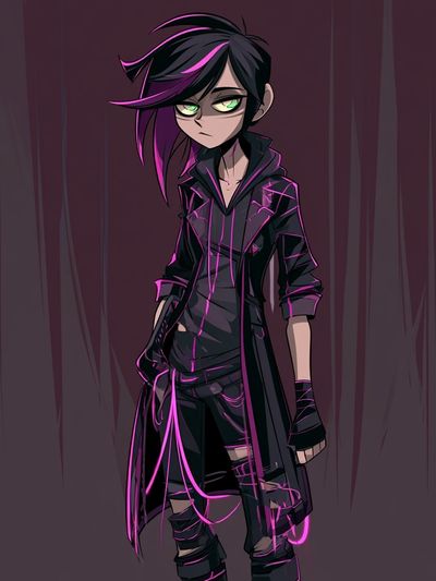 Cyberpunk Anime Character Poster.