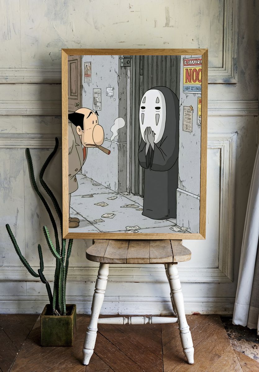 No-Face Alley Scene Anime Poster. — room view 1