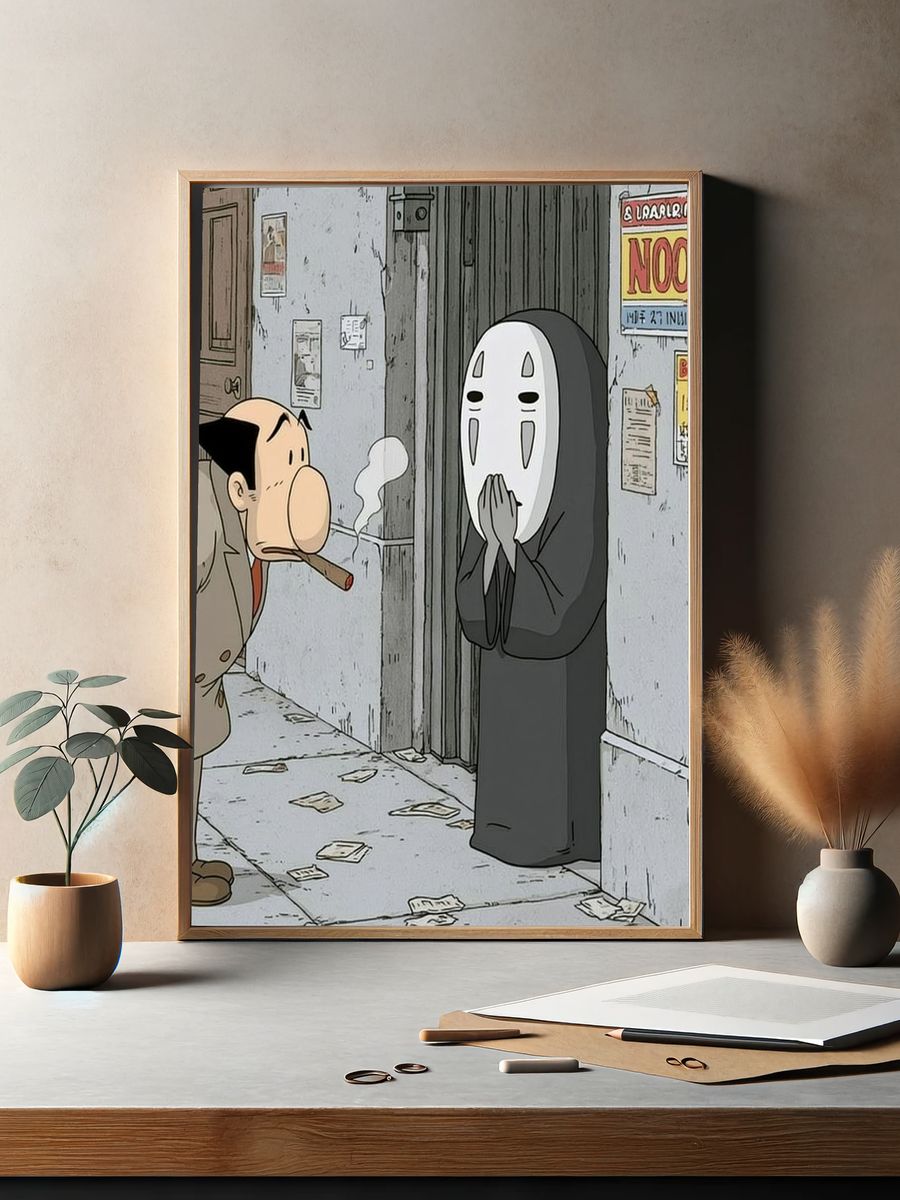 No-Face Alley Scene Anime Poster. — room view 2