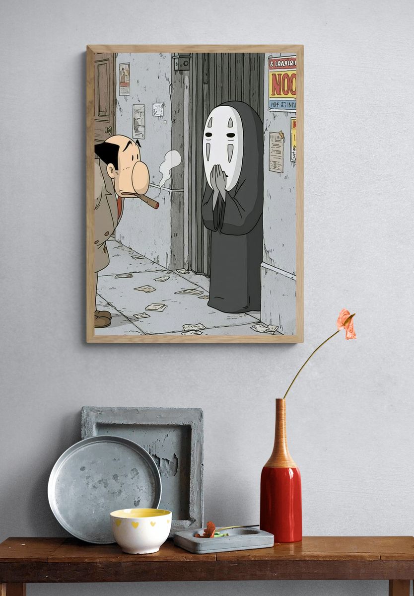 No-Face Alley Scene Anime Poster. — room view 3