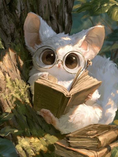 Reading Bunny Illustration Poster. poster