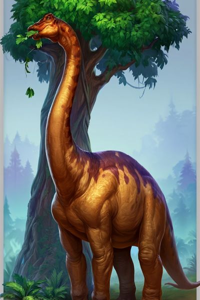 Brachiosaurus Forest Illustration Poster. poster