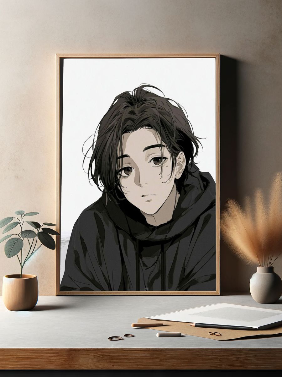 Anime Portrait — Digital Art Print. — room view 2