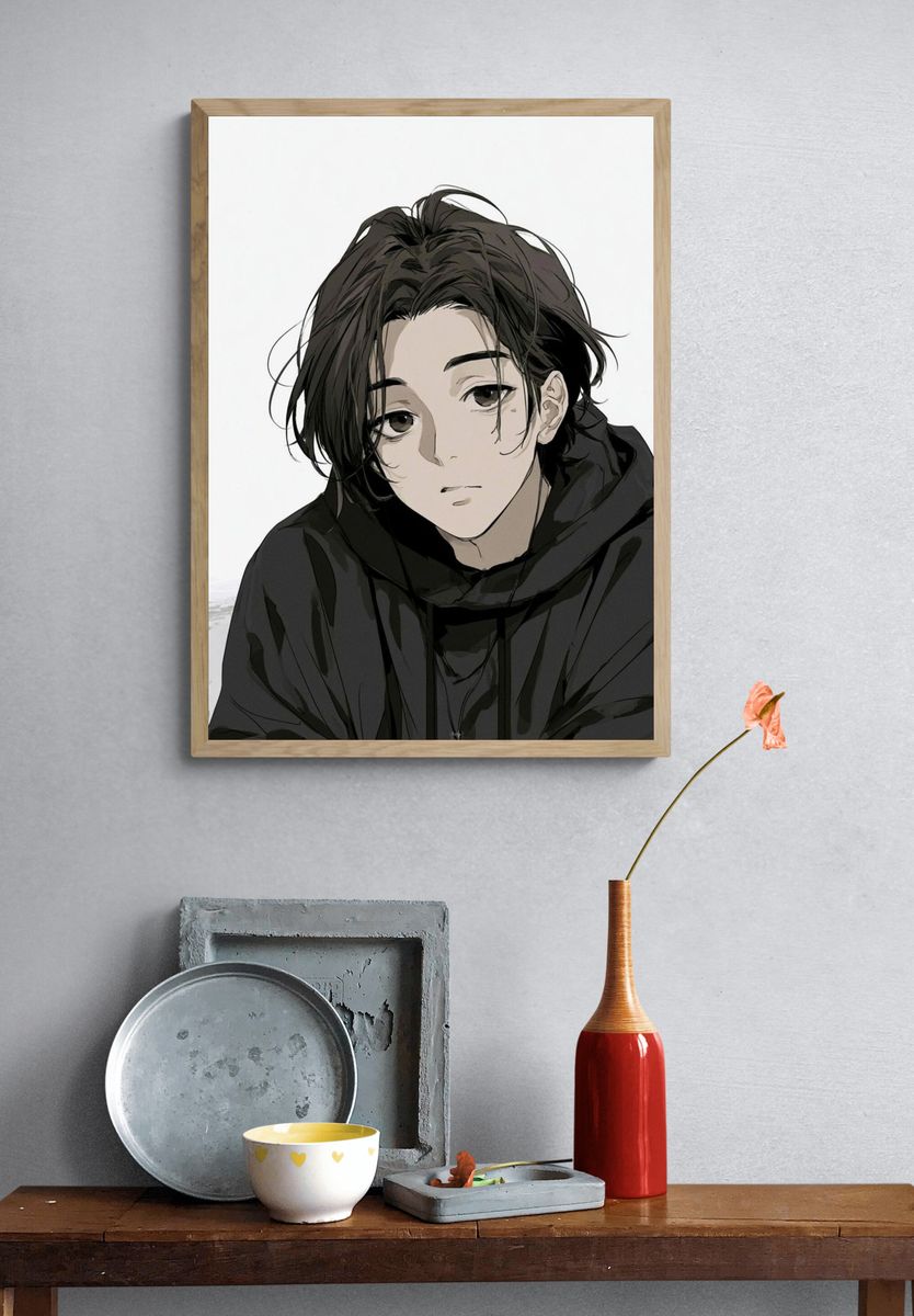 Anime Portrait — Digital Art Print. — room view 3