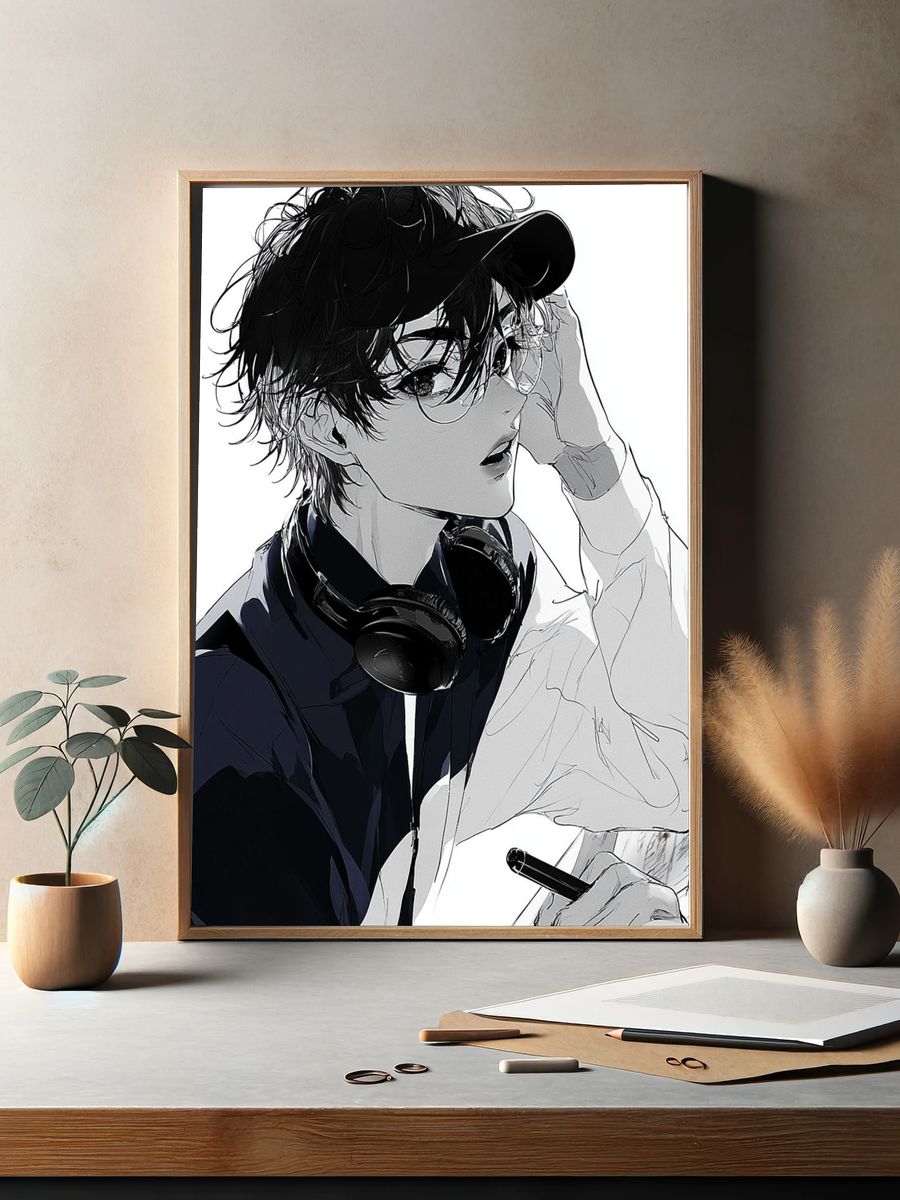 Anime DJ Portrait Poster. — room view 2