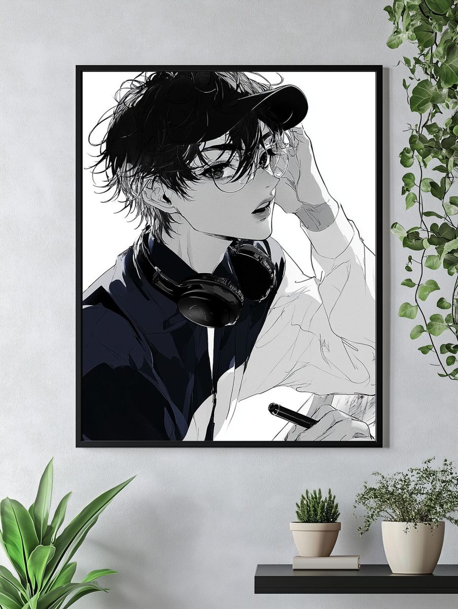 Anime DJ Portrait Poster. — room view 4