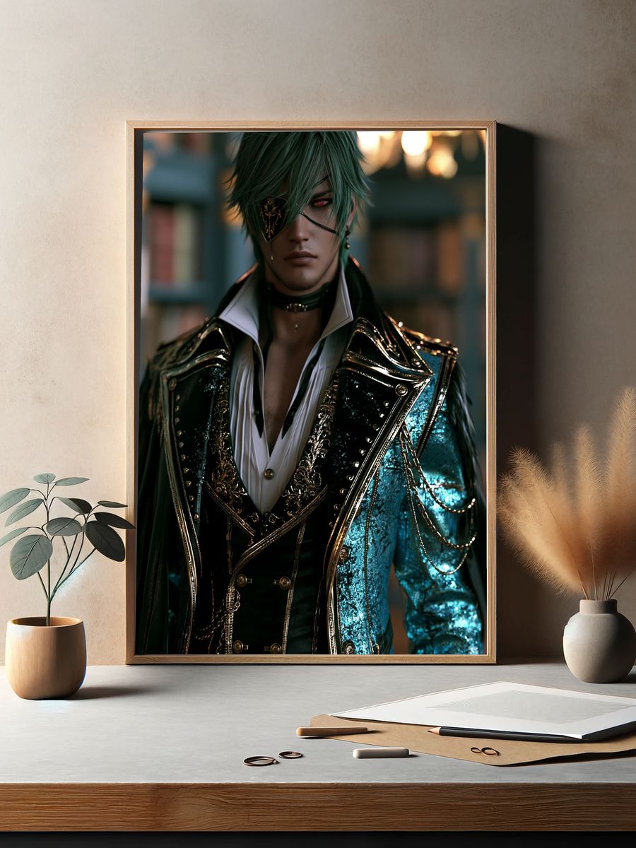 Gothic Anime Portrait Poster. — room view 2