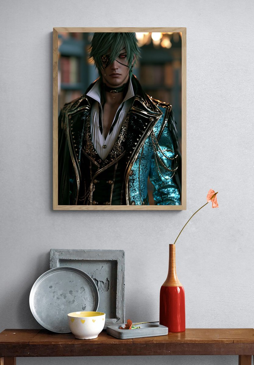 Gothic Anime Portrait Poster. — room view 3