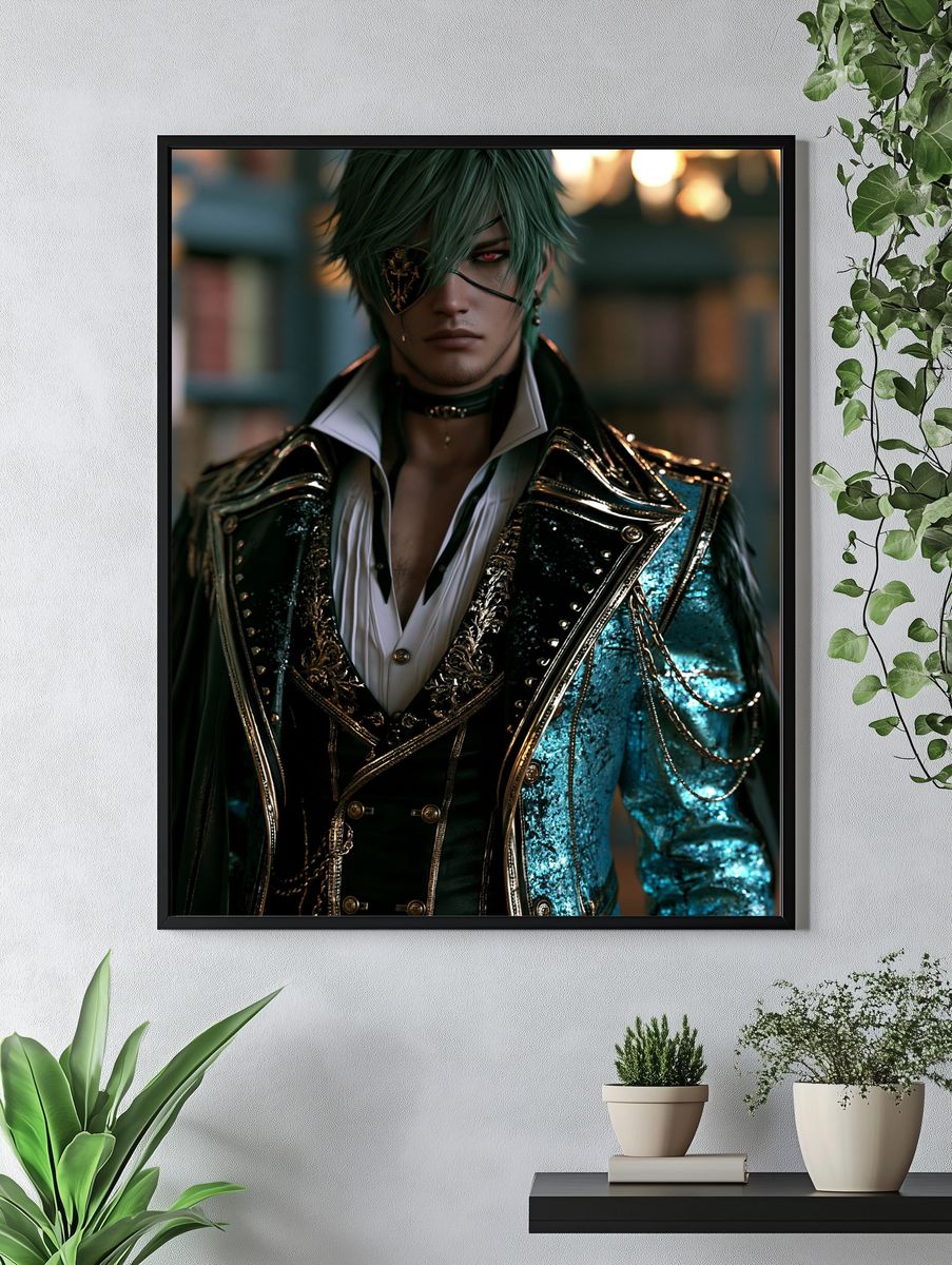 Gothic Anime Portrait Poster. — room view 4