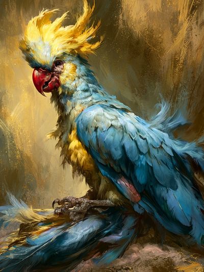Cockatoo Portrait Illustration Poster.