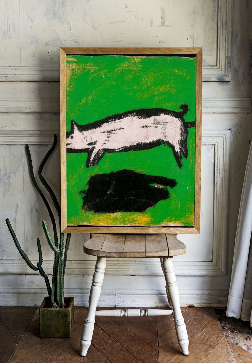 Green Abstract Animal Poster. room preview