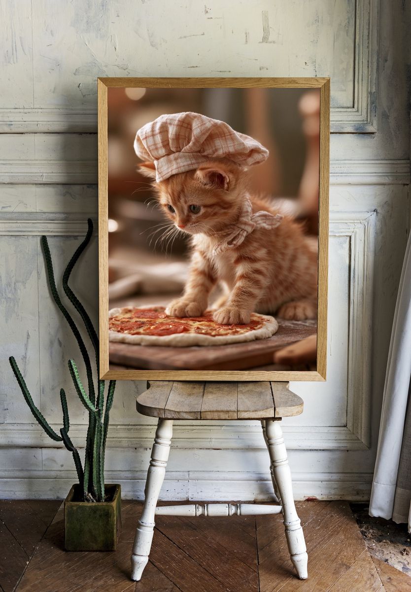 Chef Kitten Funny Poster. room preview