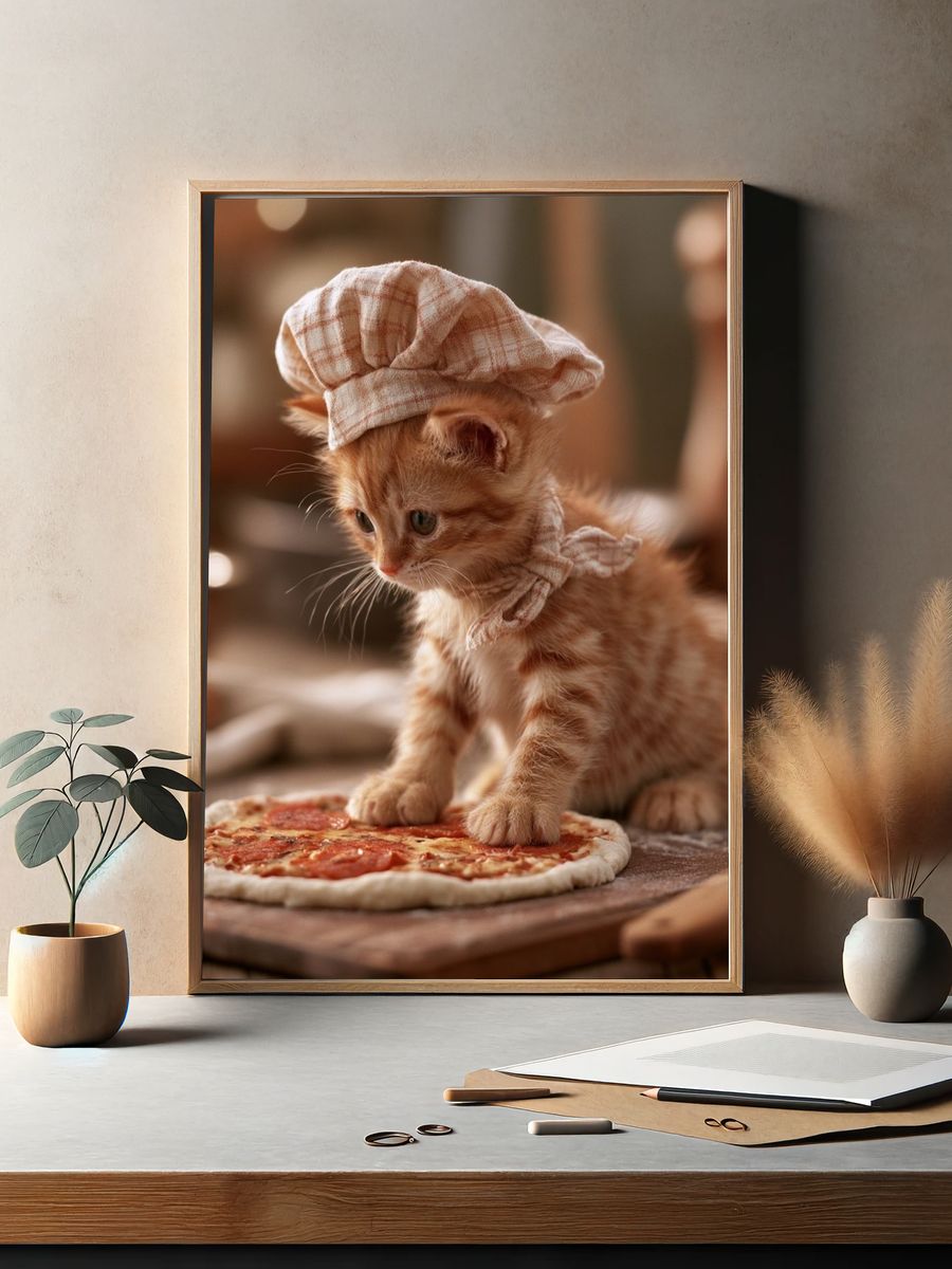 Chef Kitten Funny Poster. — room view 2