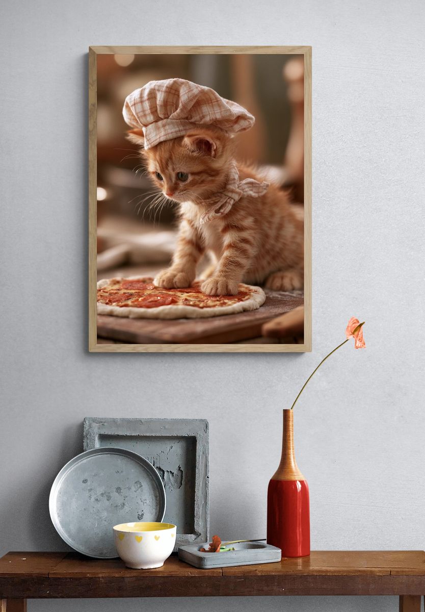 Chef Kitten Funny Poster. — room view 3