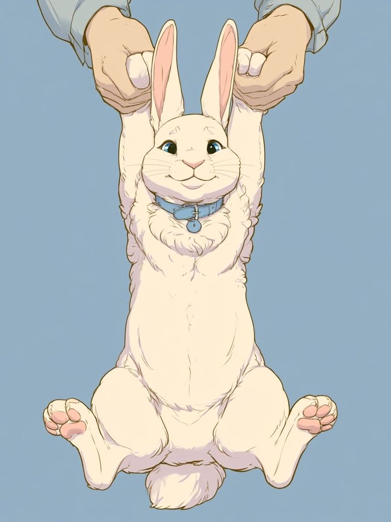Playful Bunny Illustration Poster. poster detail