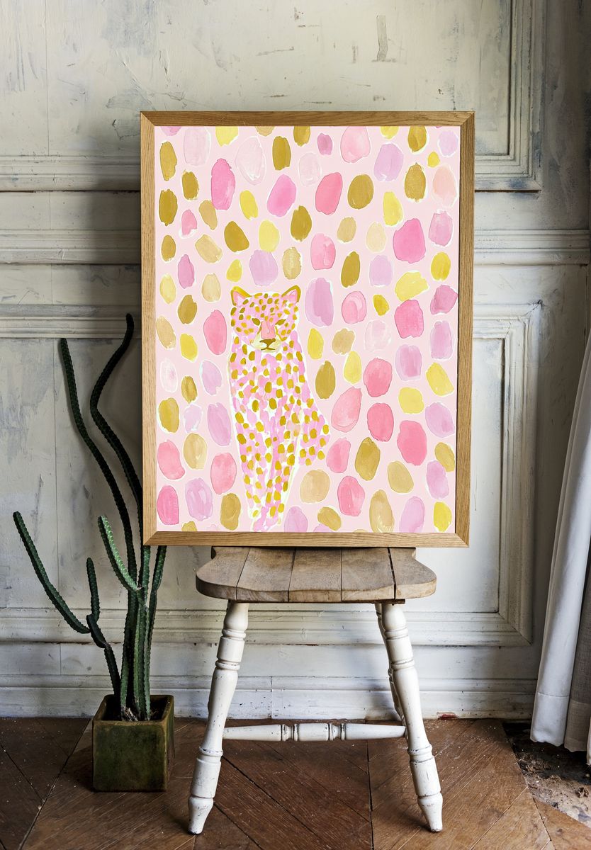 Leopard Watercolor Illustration Poster. room preview