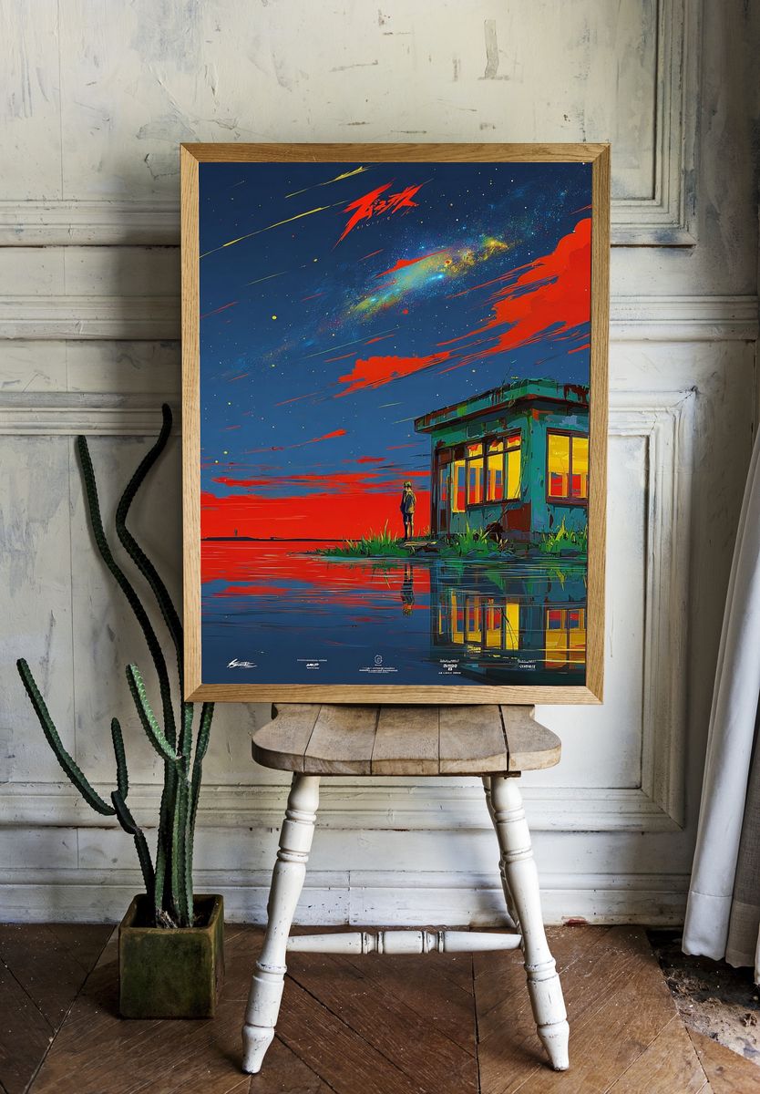 Anime Landscape — Digital Art Print room preview