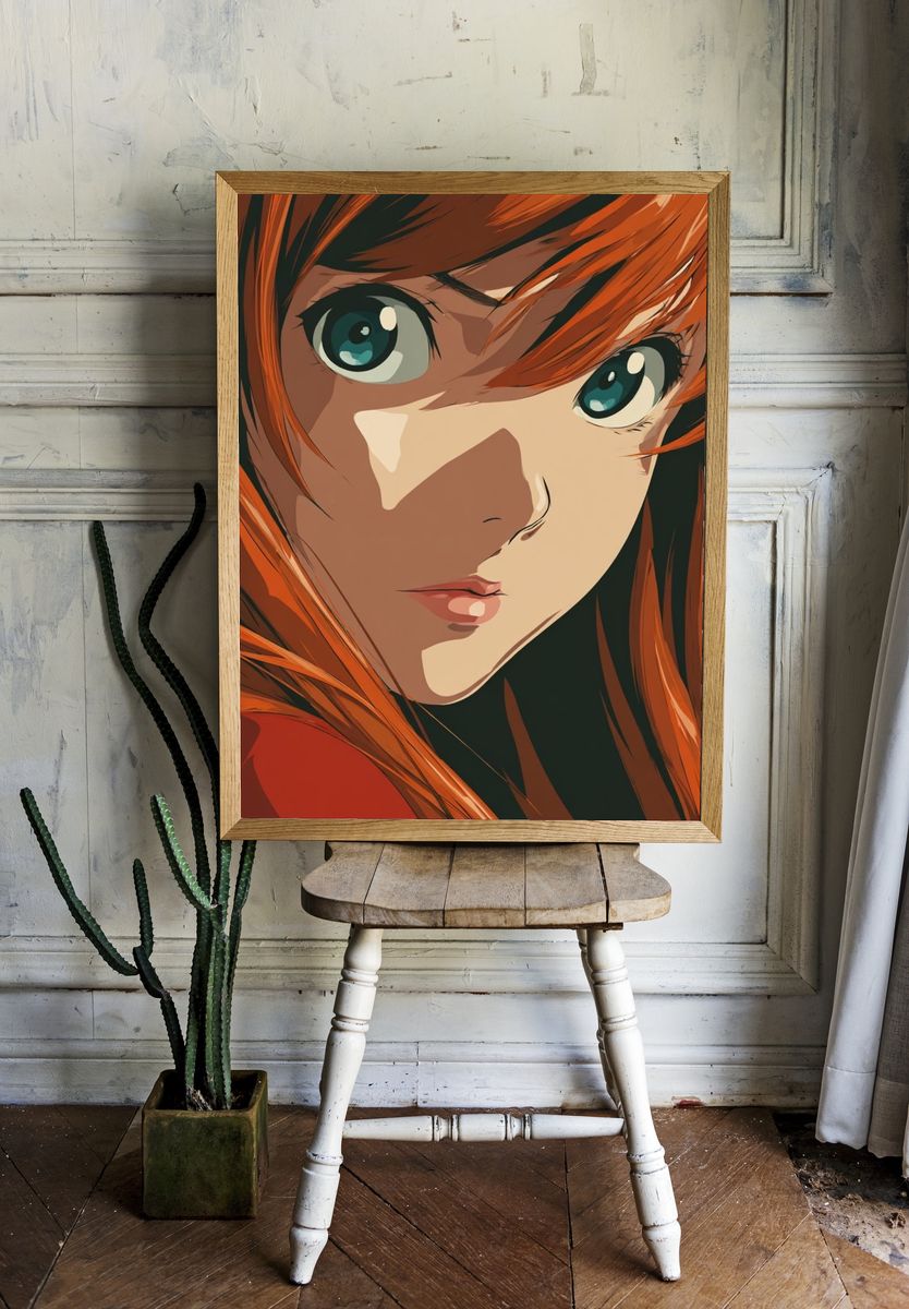 Anime Girl Portrait — Digital Art Print room preview