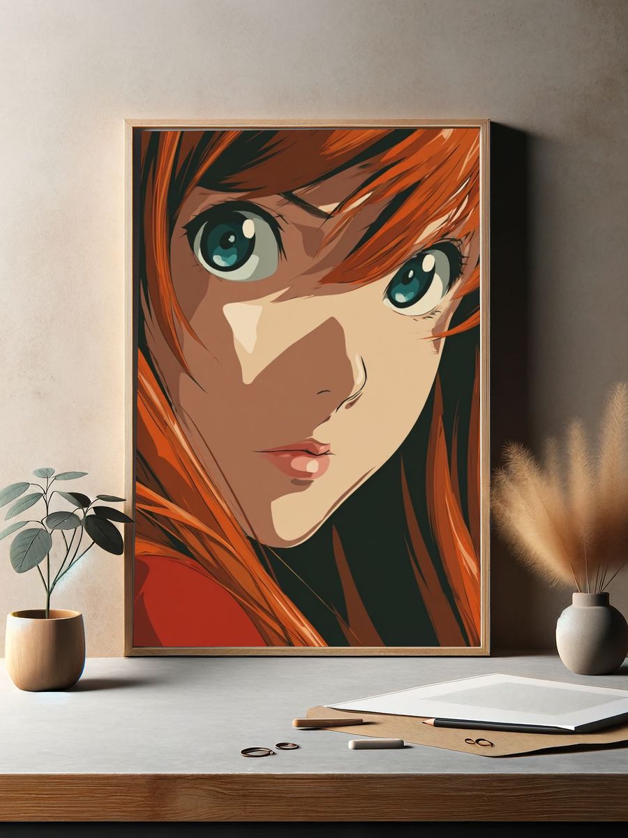 Anime Girl Portrait — Digital Art Print. — room view 2