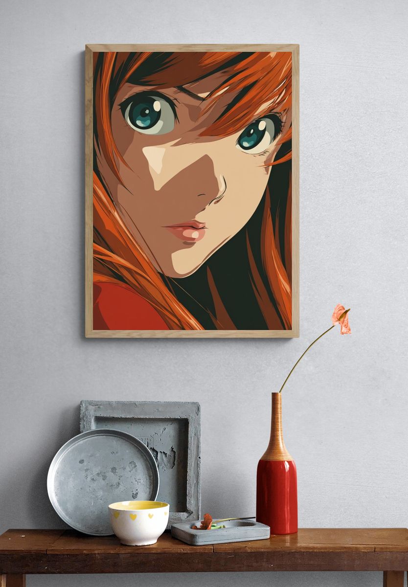 Anime Girl Portrait — Digital Art Print. — room view 3