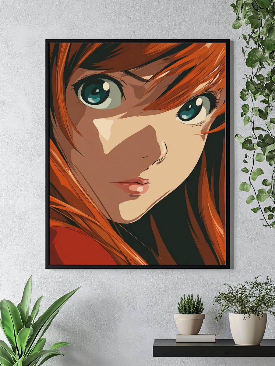 Anime Girl Portrait — Digital Art Print. — room view 4