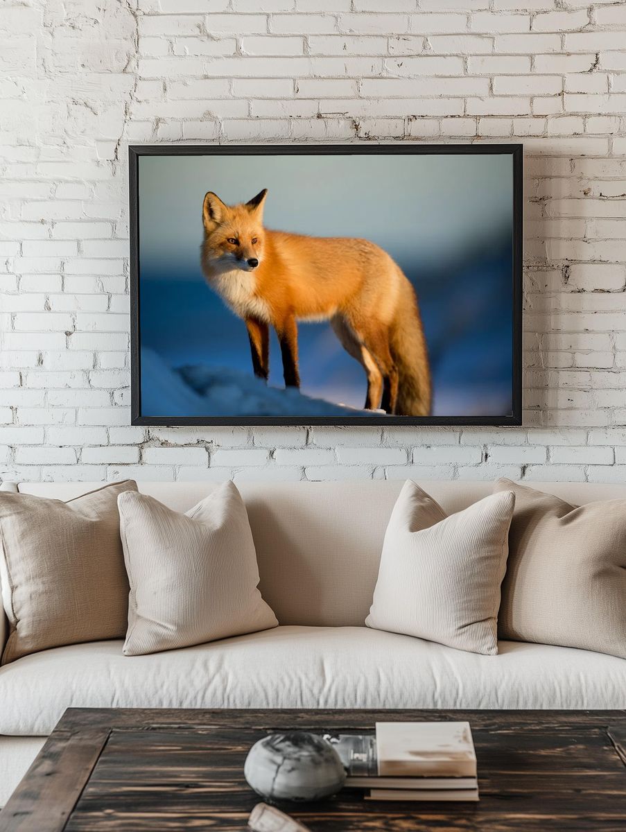 Wild red fox watches prey. — room view 1