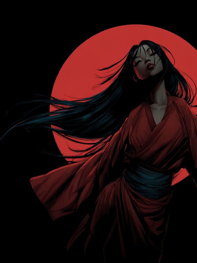 Mysterious Woman — Anime Print. poster — illustration art