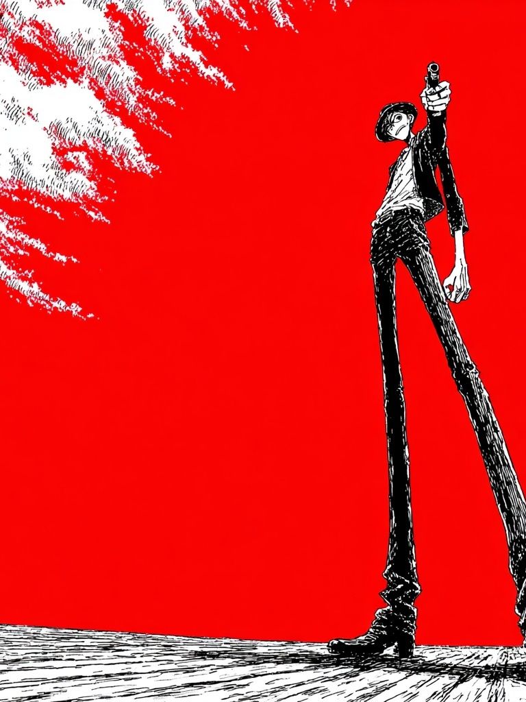 Stylized Gunman — Anime Print. poster — anime art