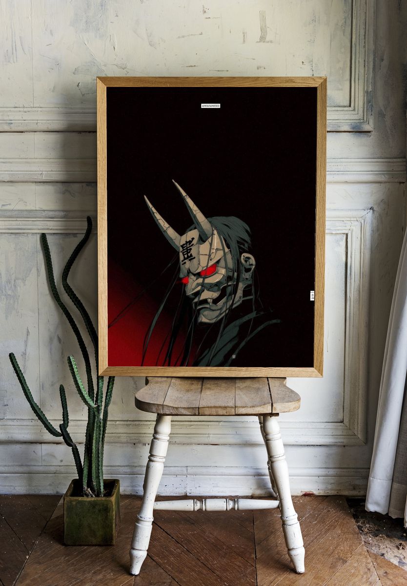 Demon Mask — Anime Print. room preview