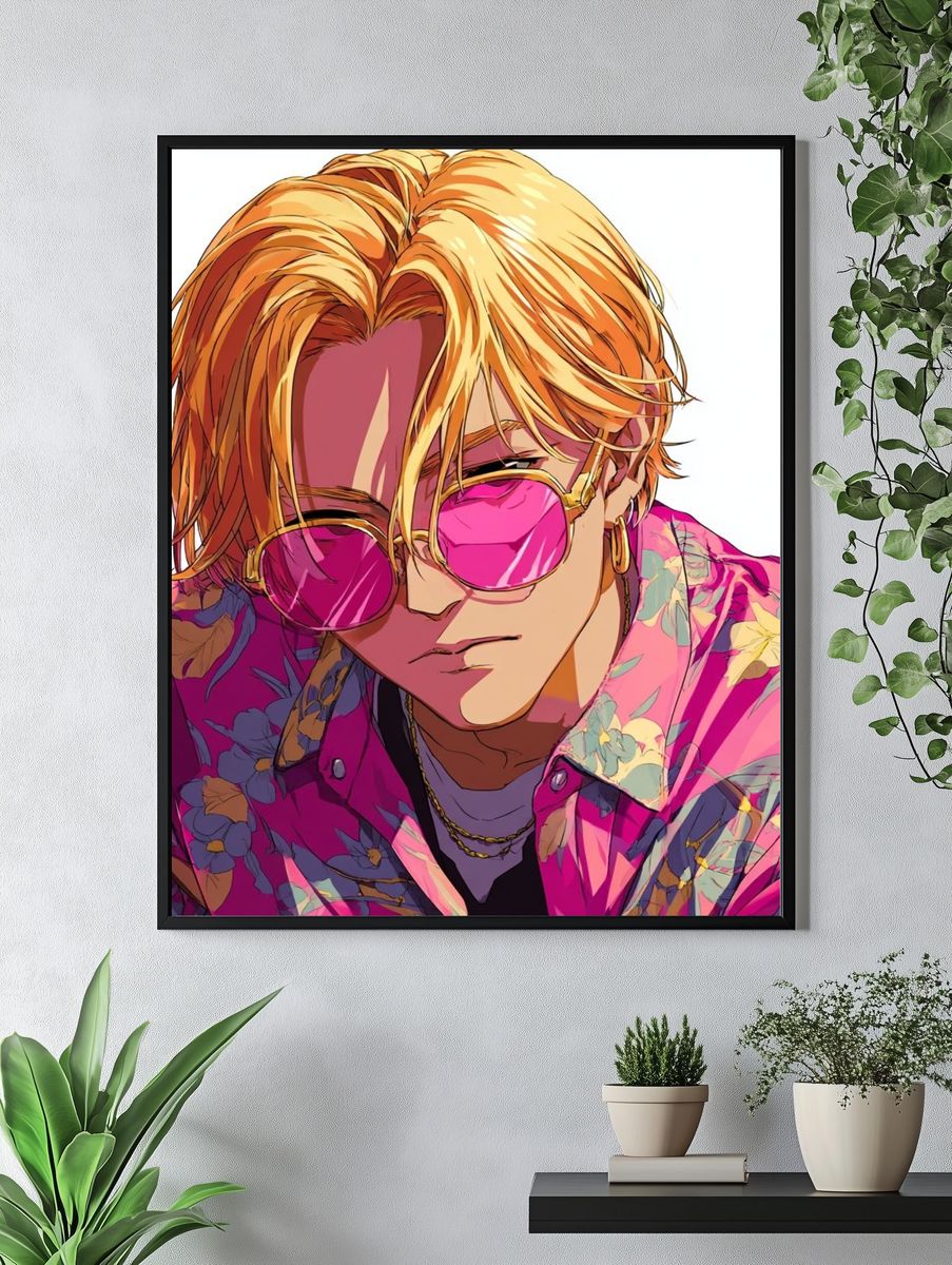 Stylish Young Man — Anime Print. — room view 4
