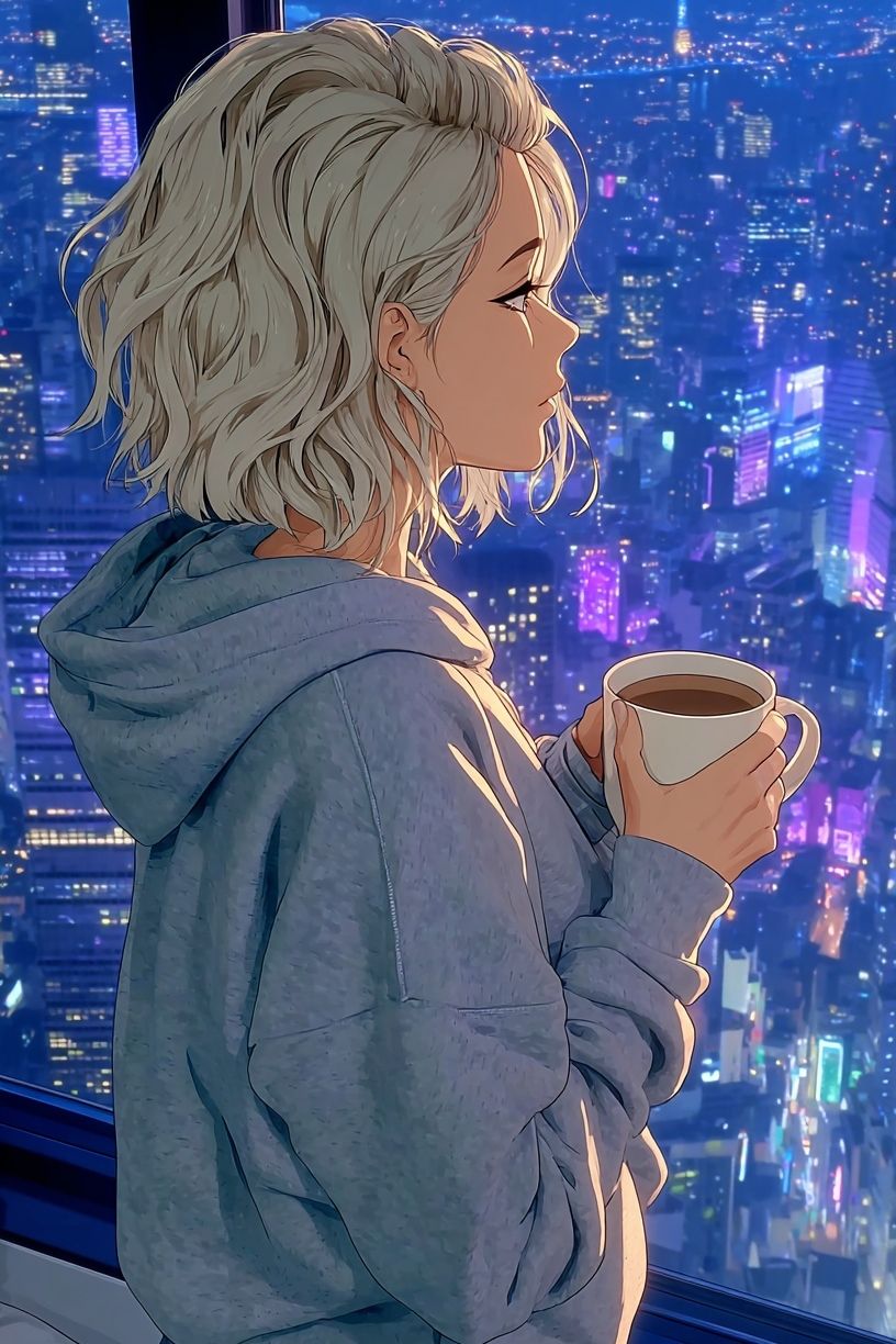 Cityscape Morning — Anime Print. poster — anime art