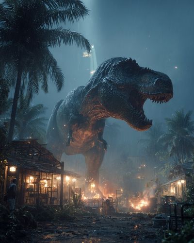 T-Rex Jungle Storm Poster.