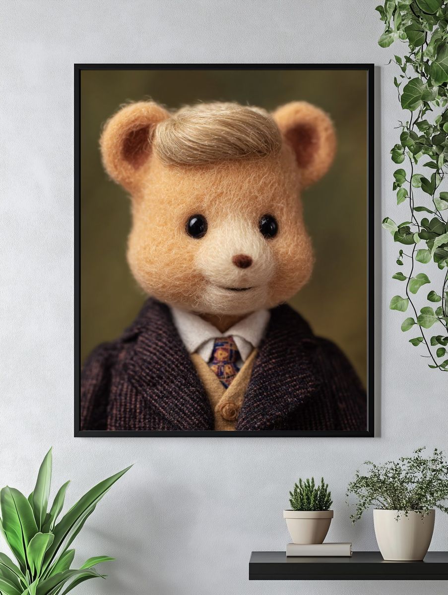 Gentleman Bear Portrait Poster. — room view 4