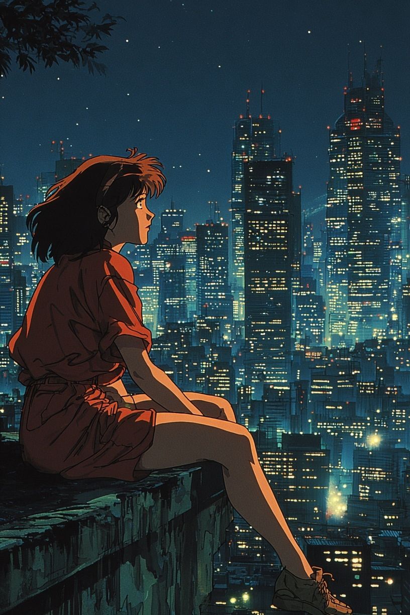 Cityscape Night — Anime Print. poster detail