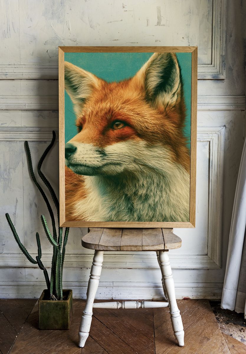 Red Fox Portrait Poster. room preview