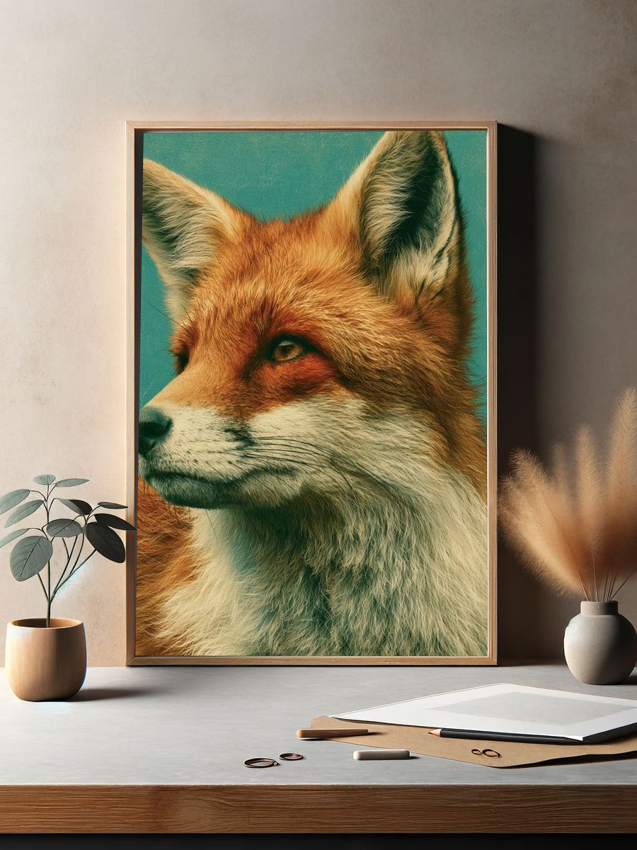 Red Fox Portrait Poster. — room view 2