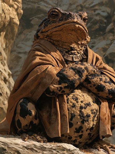 Wise Toad Portrait Poster.