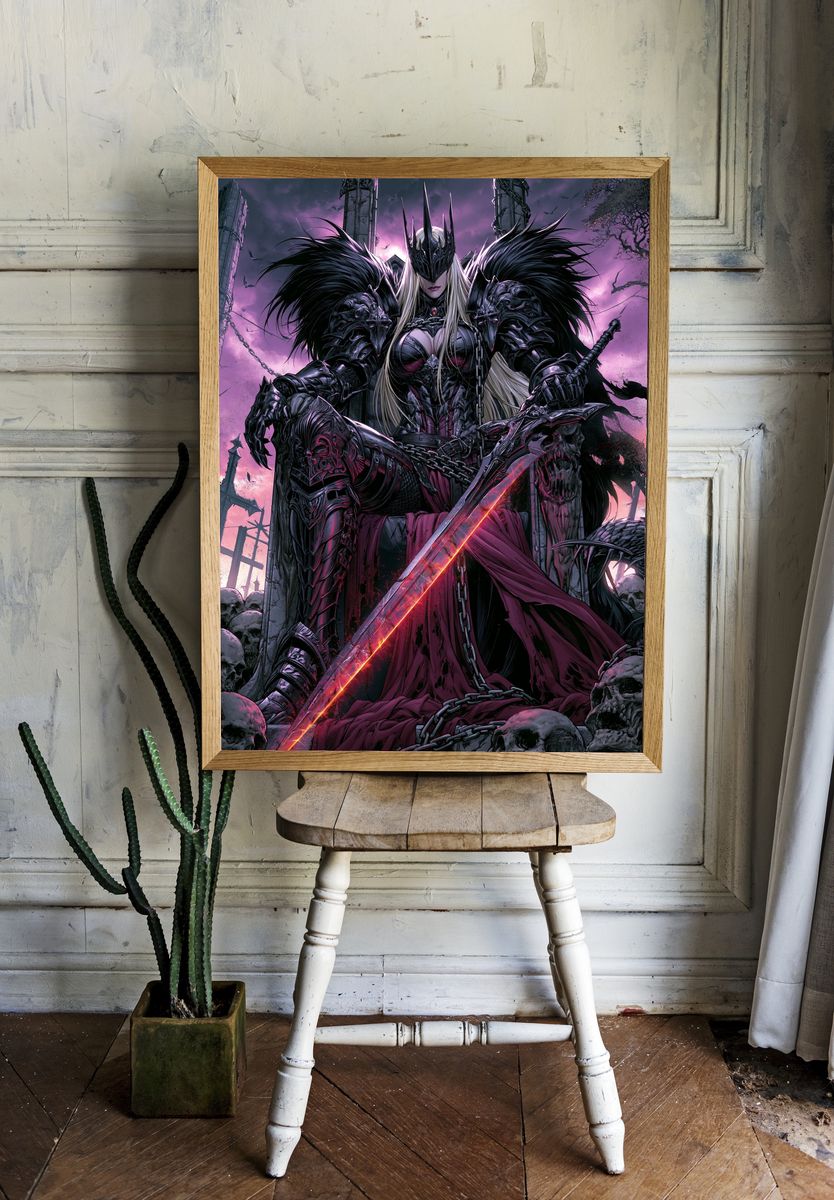 Dark Fantasy Warrior Poster. — room view 1