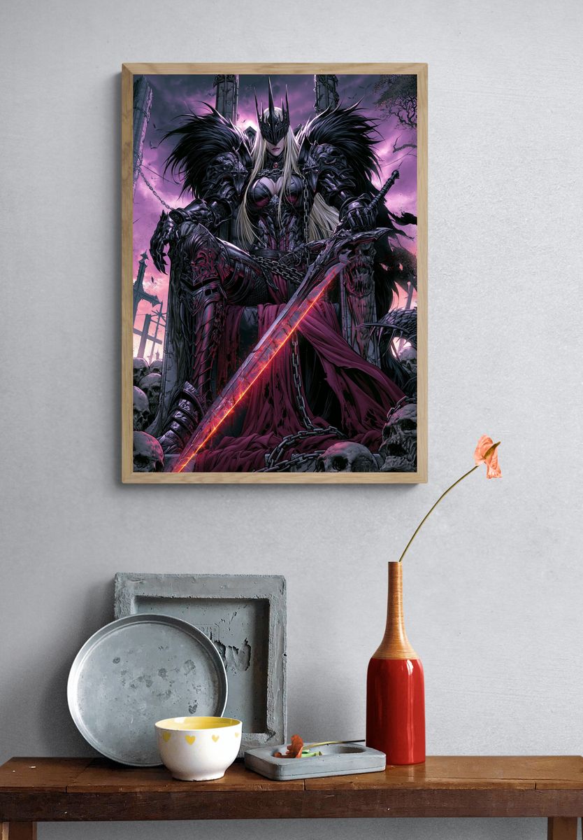 Dark Fantasy Warrior Poster. — room view 3