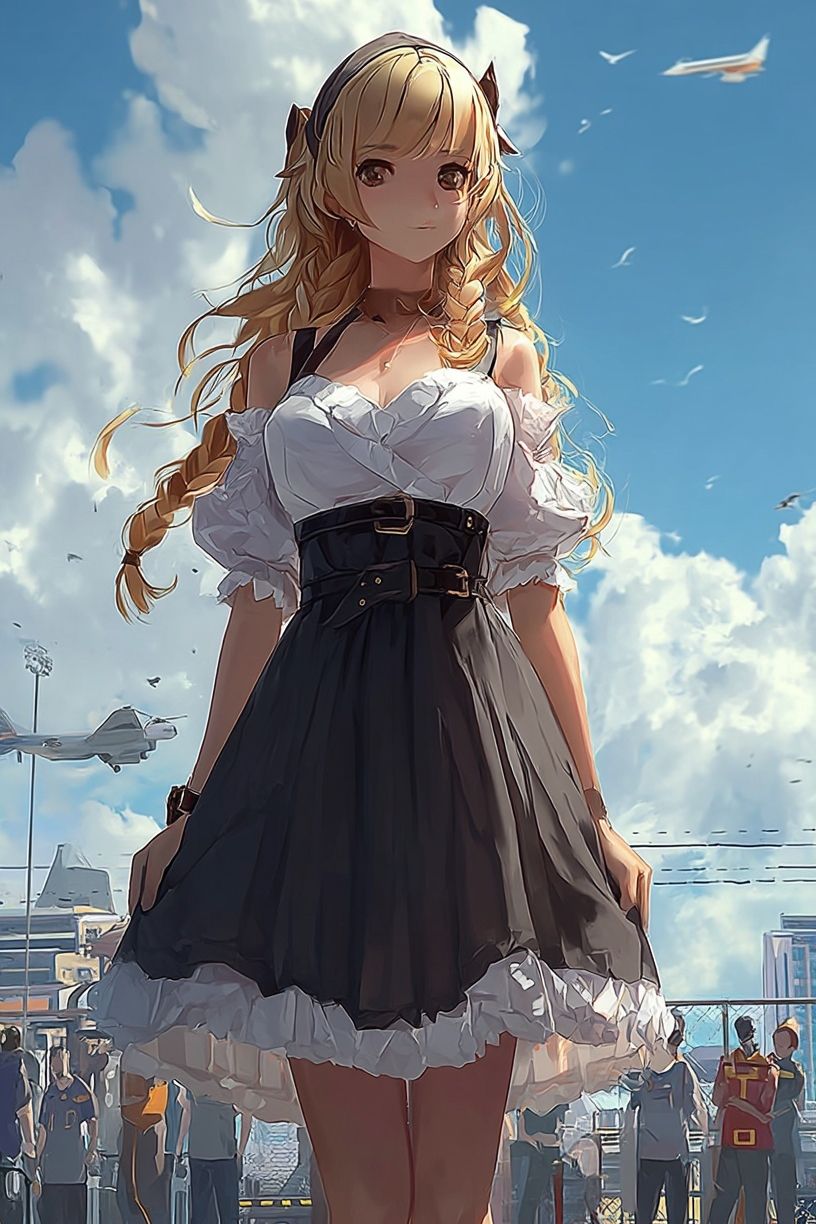 Anime Girl in Dress — Digital Art Print. poster detail