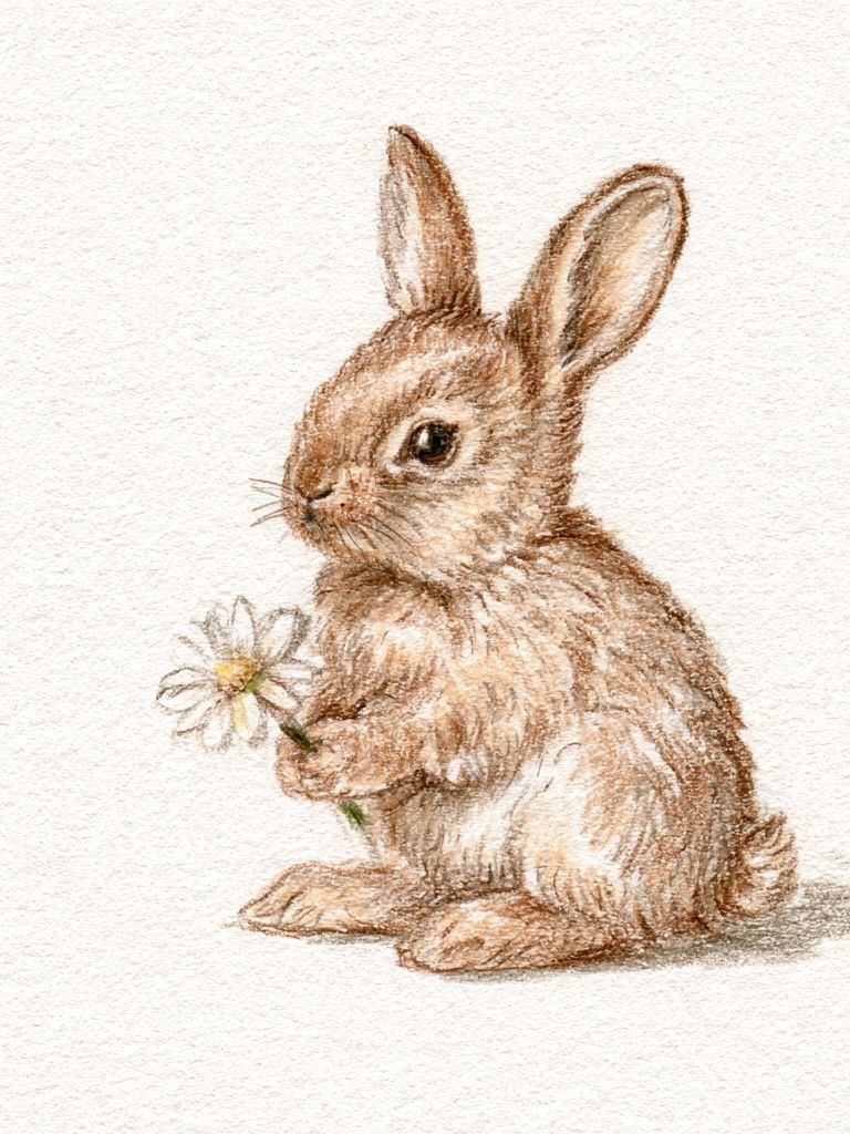Baby Rabbit Watercolor Poster. poster — animals art
