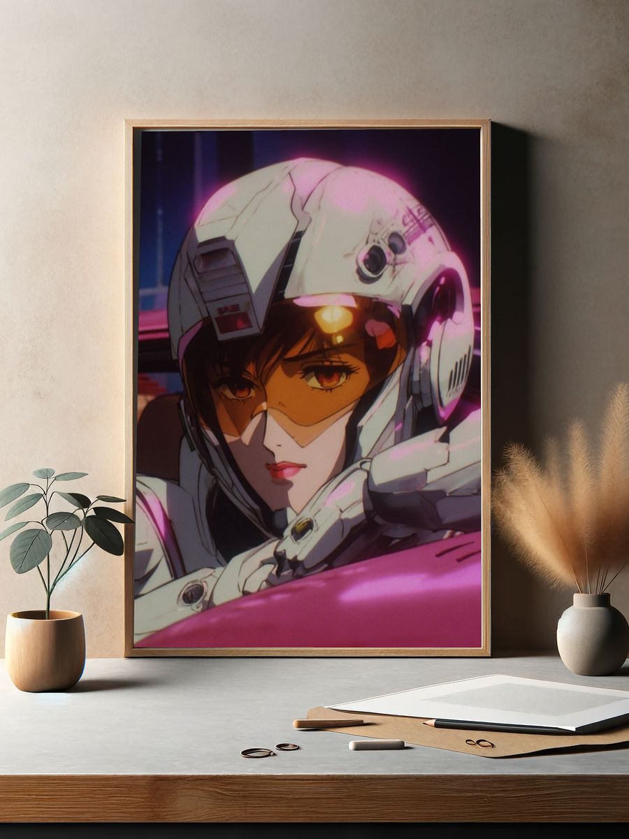 Futuristic Anime Character — Aesthetic Print. — room view 2